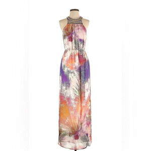 CHARLIE JADE BEADED MAXI DRESS SIZE MEDIUM SLEEVELESS DRESS MULTICOLOR NWT